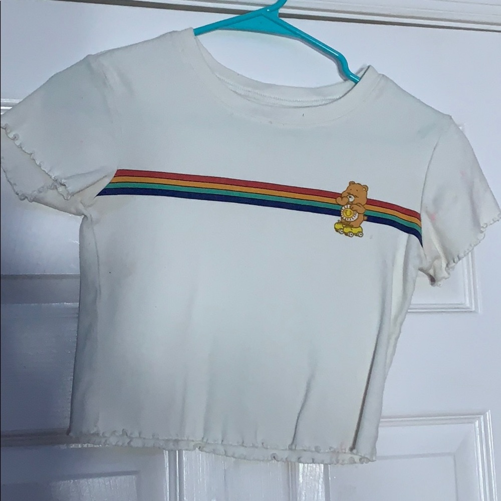 White Care bear crop top